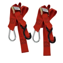 Holeshot, Tie Downs with carabiner/snap-hook Red