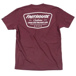 Fasthouse, Crest Tee, Maroon, ADULT, S