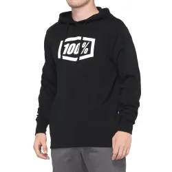 100%, ICON Hooded Sweatshirt, ADULT, BLACK