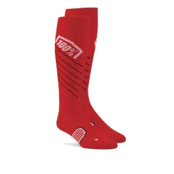 100%, HI SIDE Thin MX Sock Red, ADULT, RED