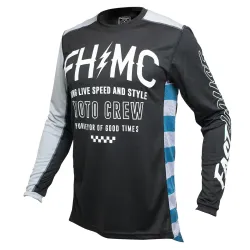 Fasthouse, Grindhouse Cypher Jersey, ADULT, BLACK SILVER