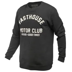 Fasthouse, Brigade Crew Neck Pullover, Black, ADULT, S