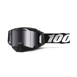 100%, ARMEGA SNOWMOBILE Dual Pane Vented Goggle Black - Silver Flash Mirror