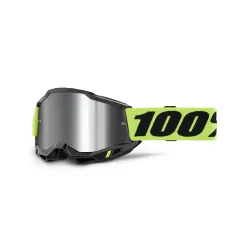100%, ACCURI 2 Goggle Neon Yellow - Mirror Silver Lens, ADULT