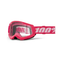 100%, STRATA 2 Goggle Pink - Clear Lens, ADULT