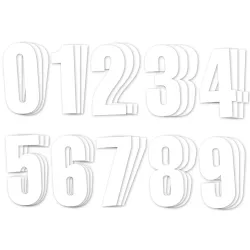 Holeshot, Number Kit 11cm White 100pcs, WHITE