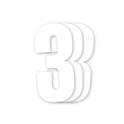Holeshot, Numbers 10pcs, 11 X 5cm, 3, WHITE