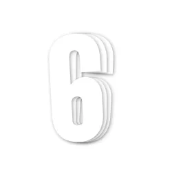 Holeshot, Numbers 10pcs, 11 X 5cm, 6, WHITE