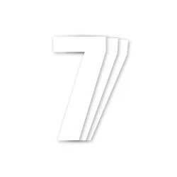 Holeshot, Numbers 10pcs, 11 X 5cm, 7, WHITE