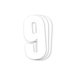 Holeshot, Numbers 10pcs, 11 X 5 cm, 9, WHITE