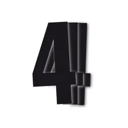 Holeshot, Numbers 10pcs, 11 X 5cm, 4, BLACK