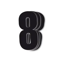 Holeshot, Numbers 10pcs, 11 X 5cm, 8, BLACK