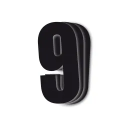 Holeshot, Numbers 10pcs, 11 X 5cm, 9, BLACK