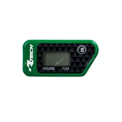 Rtech, Hour/Service Meter, Wireless/Eraseable, GREEN