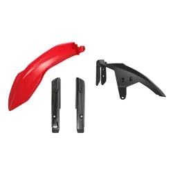 Rtech, High Front Fender Kit + Fork Guards, RED