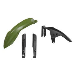 Rtech, High Front Fender Kit + Fork Guards, GREEN